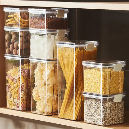 Plastic Food Storage Containers with Lid, Jars for Bulk Cereals, Kitchen Organizers, Pantry Organizer, Home Set