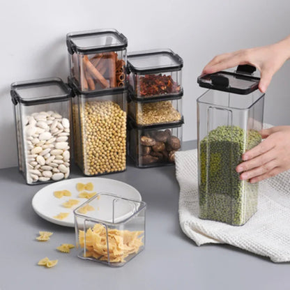 Plastic Food Storage Containers with Lid, Jars for Bulk Cereals, Kitchen Organizers, Pantry Organizer, Home Set