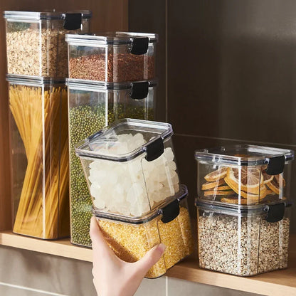 Plastic Food Storage Containers with Lid, Jars for Bulk Cereals, Kitchen Organizers, Pantry Organizer, Home Set