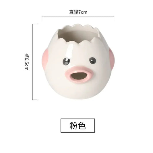 Egg White Separator Cute Chicken Ceramic Egg Yolk Protein Separator Filter Kitchen Tools Baking Accessories Egg Holder